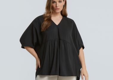 Αέρινη μπλούζα από modal με V-λαιμόκοψη - MAT FASHION - 