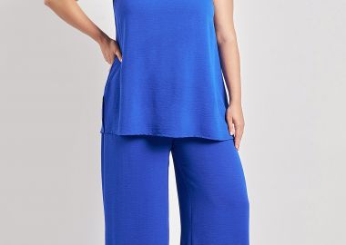 Αέρινη παντελόνα washed ανάγλυφο -  - 