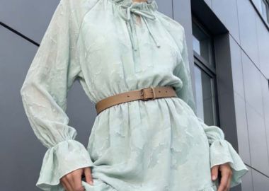 αέρινο chic φόρεμα Devorè μέντα - PerfectDress.gr - 