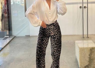 Agnes γυναικεία παντελόνα (λεοπάρ) - SOU - 