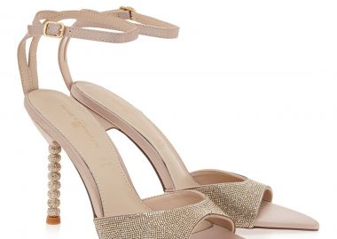 ALESSANDRA BRUNI Πέδιλα Γυναικεία 700-025 ΠΛΑΤΙΝΑ ΣΑΤΕΝ ΣΤΡΑΣ U470002568L7 - ALESSANDRA BRUNI - 