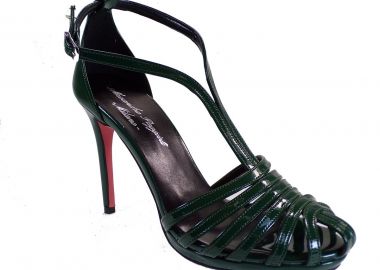 Alessandra Paggioti Γυναικεία Πέδιλα 40073 Πράσινο Λουστρίνι - Alessandra Paggioti - 