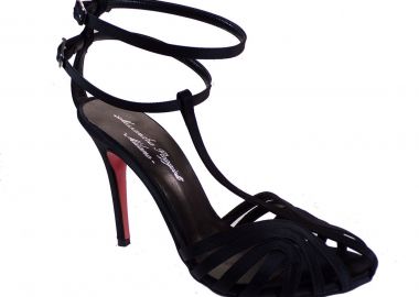 Alessandra Paggioti Γυναικεία Πέδιλα 50050 Μαύρο Σατέν - Alessandra Paggioti - 