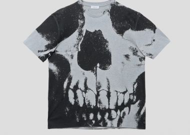 ALEXANDER MCQUEEN Ανδρικό Γκρι Men's Skull T-shirt - ALEXANDER MCQUEEN - 