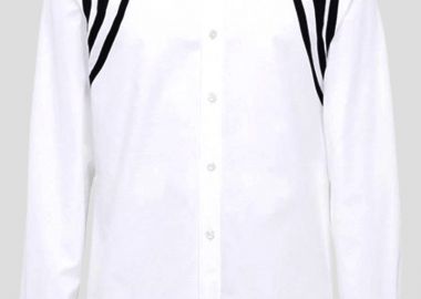 ALEXANDER MCQUEEN Ανδρικό Λευκό Harness Tape Shirt - ALEXANDER MCQUEEN - 