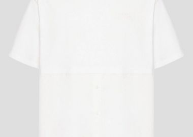 ALEXANDER MCQUEEN Ανδρικό ΛΕΥΚΟ T-Shirt with Shirt detail - ALEXANDER MCQUEEN - 