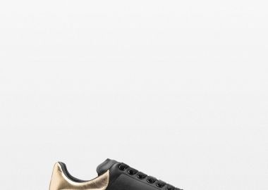 ALEXANDER MCQUEEN Ανδρικό Μαύρο Oversized Leather Sneakers - ALEXANDER MCQUEEN - 