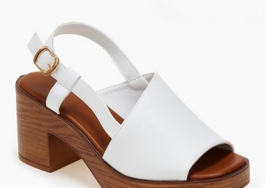 All day πέδιλα με χοντρό τακούνι - Λευκό - Issue - 