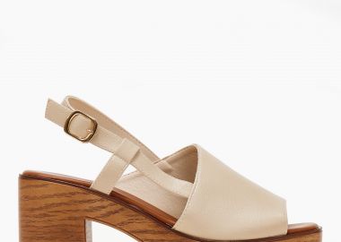 All day πέδιλα με χοντρό τακούνι - Μπεζ - Issue - 