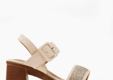 All day πέδιλα με χοντρό τακούνι - Μπεζ - Issue - 