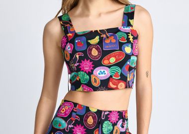 All over printed cropped top - FUNKY BUDDHA - 
