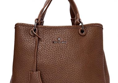 allday τσάντα χειρός τεχνόδερμα Pasadena καφέ - PerfectDress.gr - 