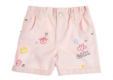 Alouette παιδικό denim σορτς με τυπώματα (6-14 ετών) - 00913657 Ροζ - ALOUETTE - 