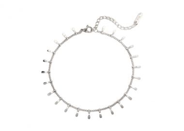 Αλυσίδα ποδιού με κρεμαστά στοιχεία από ανοξείδωτο ατσάλι σε ασημένια απόχρωση -  - 