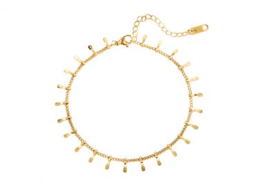 Αλυσίδα ποδιού με κρεμαστά στοιχεία από ανοξείδωτο ατσάλι σε χρυσή απόχρωση -  - 