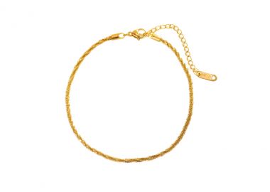 Αλυσίδα ποδιού με πλέξη από ανοξείδωτο ατσάλι σε χρυσή απόχρωση -  - 