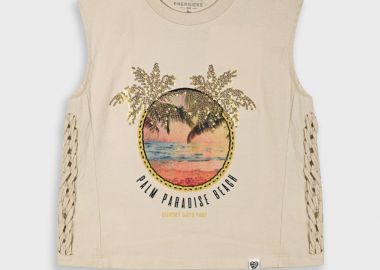 Αμάνικη μπλούζα για κορίτσι - ΒΑΝΙΛΙΑ 16-225230-5 - energiers - 