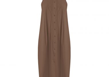 Αμάνικο βαμβακερό σεμιζιέ φόρεμα με μάο γιακά - MAT FASHION - 