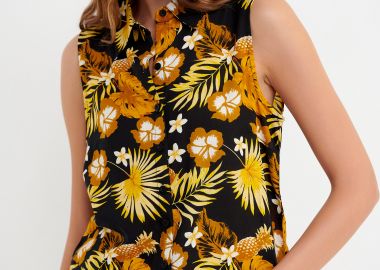 Αμάνικο εμπριμέ πουκάμισο - FUNKY BUDDHA - 