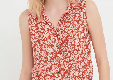 Αμάνικο εμπριμέ πουκάμισο από βισκόζη - FUNKY BUDDHA - 