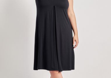 Αμάνικο φόρεμα ζέρσεϊ βισκόζη με πιέτα -  - 