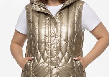 Αμάνικο κοντό plus size με τρουκς σε χρυσό χρώμα -  - 