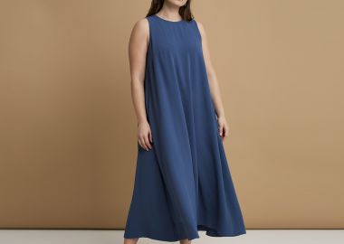 Αμάνικο maxi φόρεμα airwashed κρεπ - MAT FASHION - 