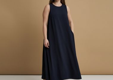 Αμάνικο maxi φόρεμα airwashed κρεπ - MAT FASHION - 