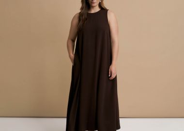 Αμάνικο maxi φόρεμα airwashed κρεπ - MAT FASHION - 