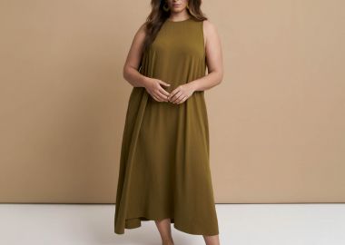 Αμάνικο maxi φόρεμα airwashed κρεπ - MAT FASHION - 