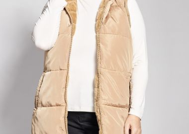 Αμάνικο μπουφάν διπλής όψης με γούνινη επένδυση -  - 