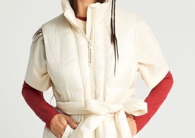 Αμάνικο μπουφάν με ζώνη - FUNKY BUDDHA - 