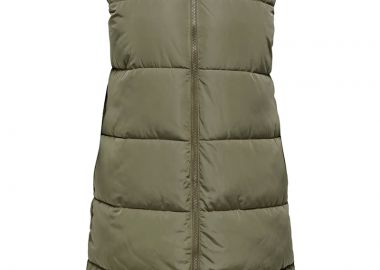 Αμάνικο puffer μπουφάν σε χακί χρώμα -  - 