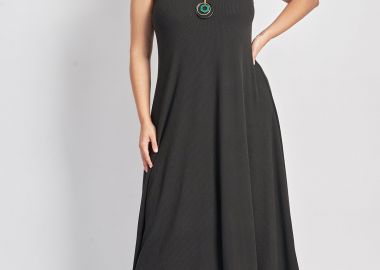 Αμάνικο ριπ μακρύ φόρεμα -  - 