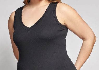 Αμάνικο Ριπ Τοπ με V Λαιμόκοψη -  - 