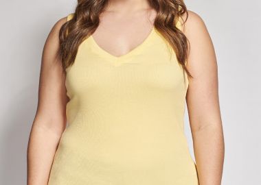 Αμάνικο Ριπ Τοπ με V Λαιμόκοψη -  - 