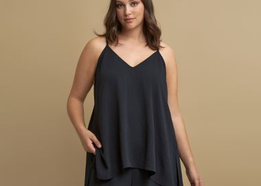 Αμάνικο τοπ κρεπ airwashed - MAT FASHION - 