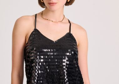 Αμάνικο τοπ με παγιέτες - FUNKY BUDDHA - 