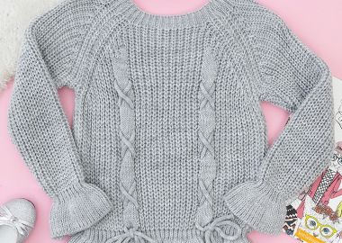 AMAYA GREY KNITTED BLOUSE -  - 