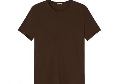 AMERICAN VINTAGE Ανδρικό Καφέ Chocolat Cotton T-Shirt - AMERICAN VINTAGE - 