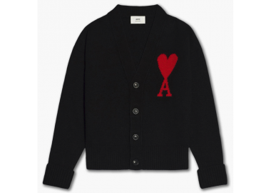 Ami De Coeur Cardigan 'BlackRed' BFUKC002018009 MBS - Ami Paris - 