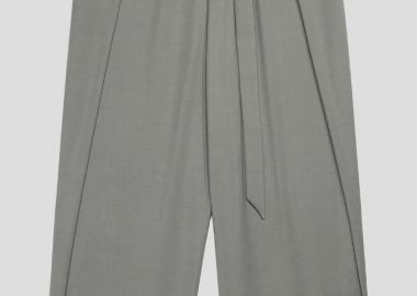 AMI PARIS Ανδρικό Γκρι Wide Fit Trousers With Front Panels - AMI PARIS - 