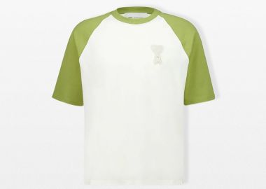 AMI PARIS Ανδρικό Λευκό Boxy Fit Cotton T-Shirt - AMI PARIS - 