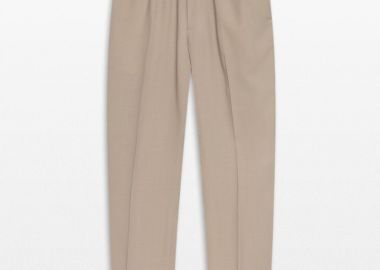 AMI PARIS Ανδρικό Μπεζ Elasticated Waist Trousers - AMI PARIS - 