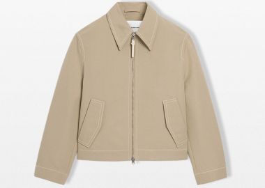 AMI PARIS Ανδρικό Μπεζ Zipped Jacket - AMI PARIS - 