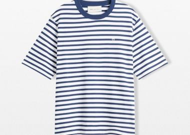 AMI PARIS Ανδρικό Μπλε Mariniere T-Shirt - AMI PARIS - 