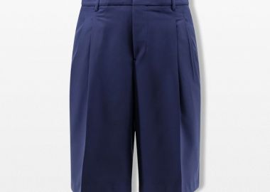 AMI PARIS Ανδρικό Μπλε Wide Bermuda Shorts - AMI PARIS - 