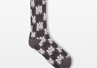 AMIRI Ανδρικό Μαύρο All-Over Print Logo Socks - AMIRI - 