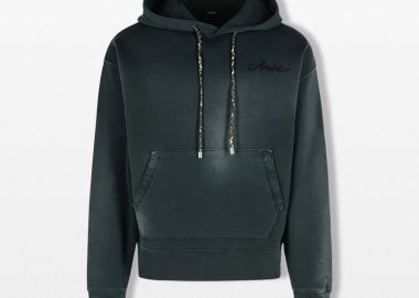 AMIRI Ανδρικό Μαύρο Bleach Bandana Hoodie - AMIRI - 