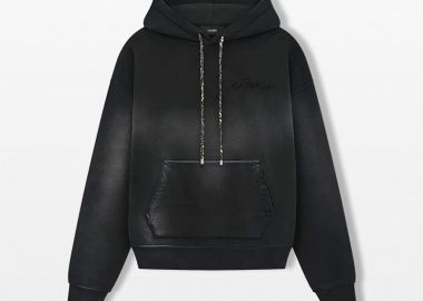 AMIRI Ανδρικό Μαύρο Bleach Bandana Hoodie - AMIRI - 